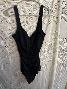 Maxine of Hollywood Black Ruched Kids One-Piece